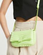 Asos Design Quilted Detail Mini Cross-body Bag With Adjustable Strap In Green