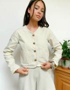 Bolongaro Trevor Denim Liner Jacket In Cream-white