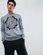 Versace Jeans Sweater In Gray With Chest Logo - Gray
