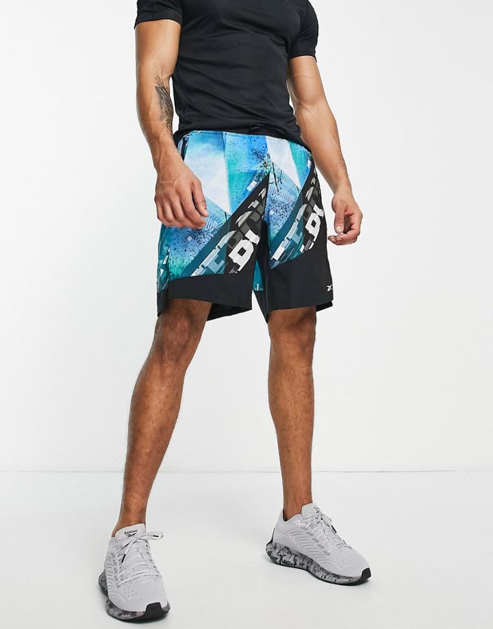Reebok Training Aop Epic Shorts In Black