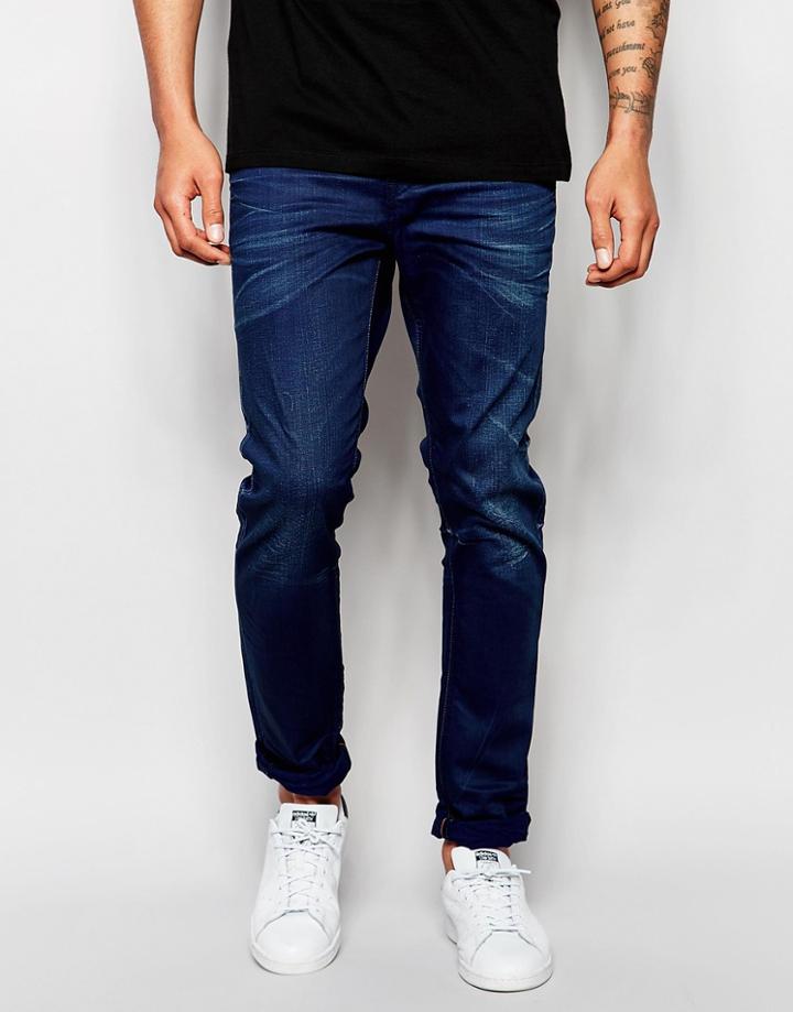 Scotch & Soda Skinny Jeans In Real Hit Wash - Blue