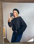 Weekday Trish Organic Blend Cotton Long Sleeved T-shirt In Black