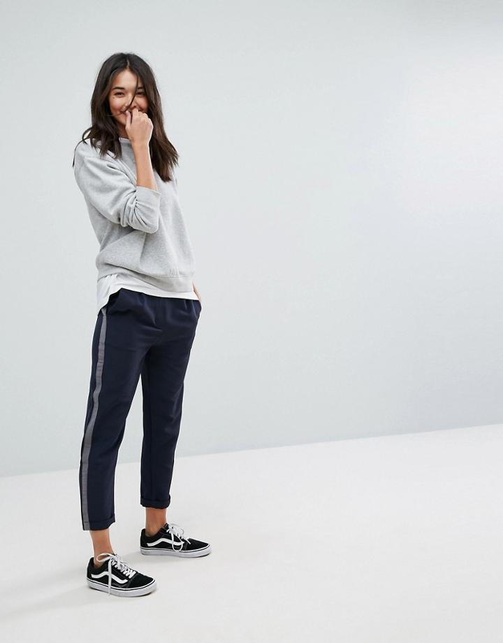 Pull & Bear Side Stripe Pants - Gray