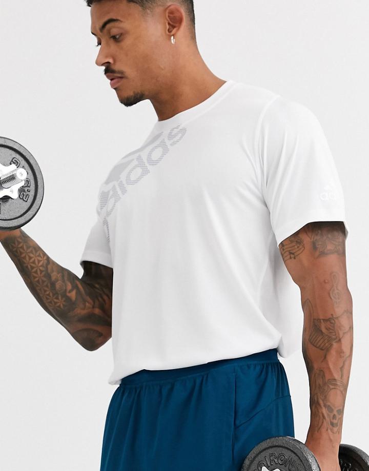 Adidas Training Logo T-shirt In White