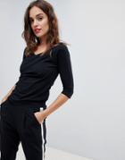 Sisley Rouched Fitted Top - Black