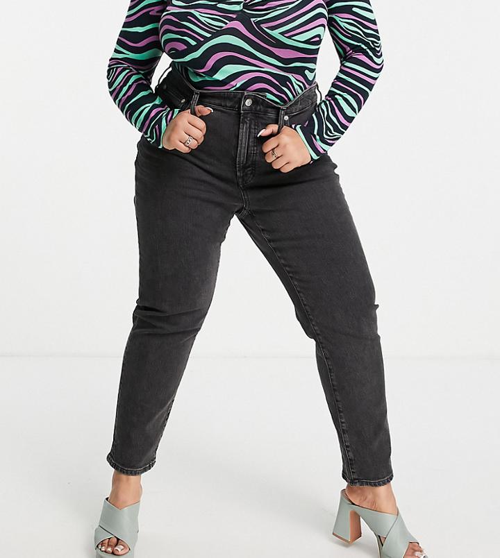 Madewell Plus Straight Leg Jean In Black-blues