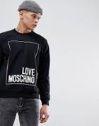 Love Moschino Sweatshirt In Black With Box Logo - Black