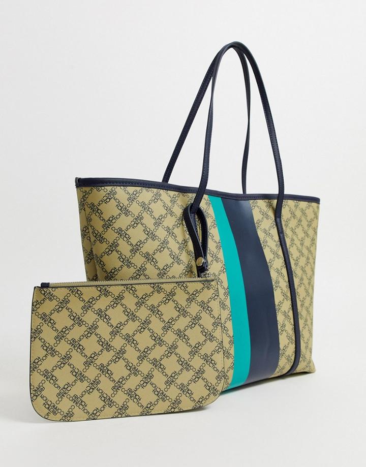 French Connection Elva Monogram Tote Handbag