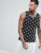 Another Influence All Over Geo-tribal Print Tank - Black