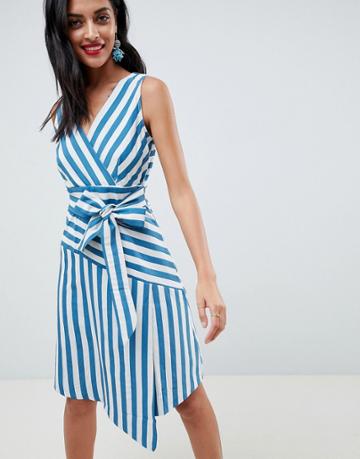 Closet London Stripe Dress - Blue