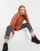 Noisy May Chen Long Sleeve Boatneck Sweater In Brown