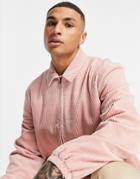 Topman Washed Cord Harrington In Pink
