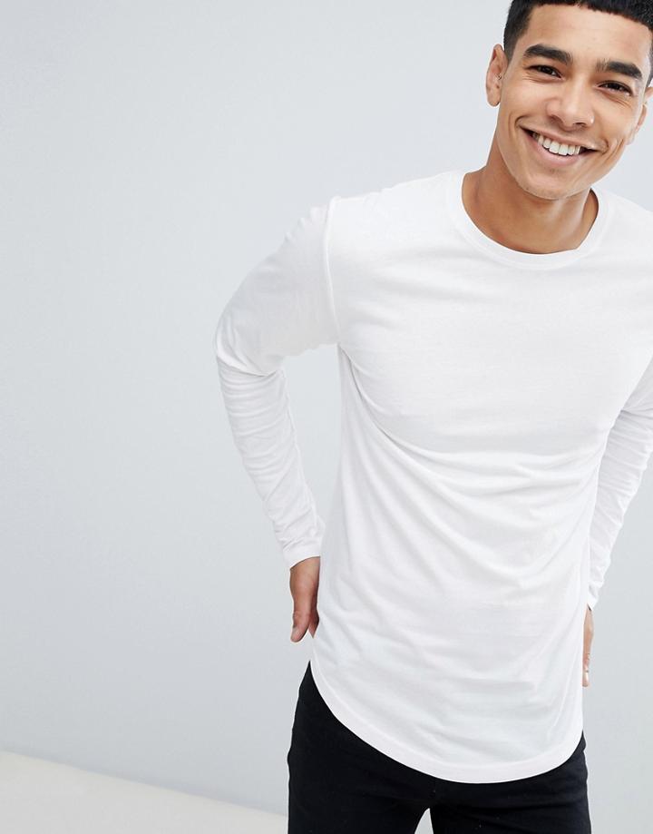 Only & Sons Long Lined Top - White