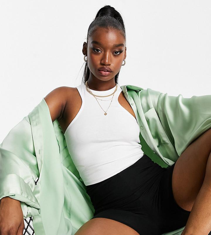 Asyou Jersey Racer Top In White