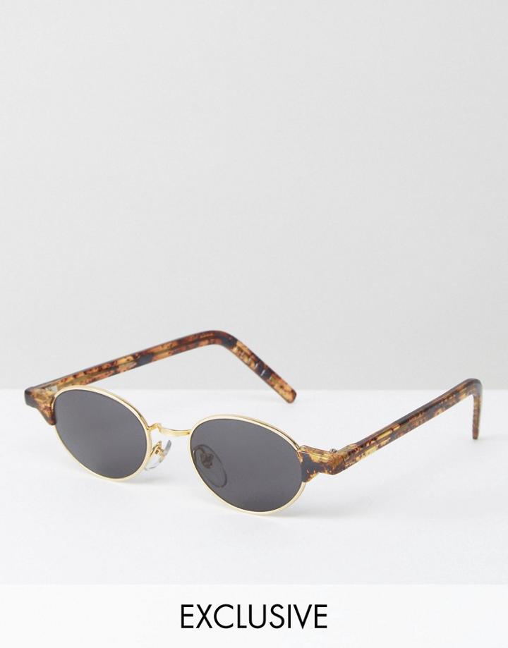 Reclaimed Vintage Inspired Metal Round Sunglasses In Gold - Gold