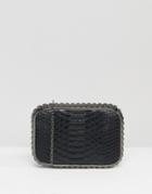 Claudia Canova Faux Snakeskin Clutch Bag - Black