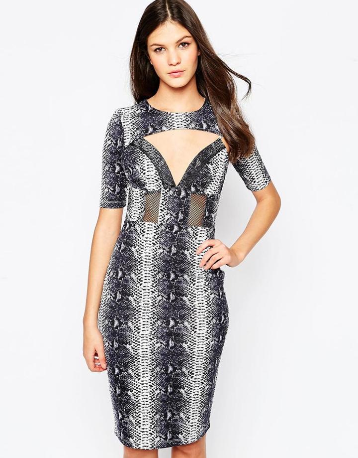 Style Stalker Dance Dress In Snake Print - Multi