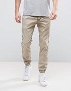 Replay Drawstring Cuffed Hem Taper Chino - Beige