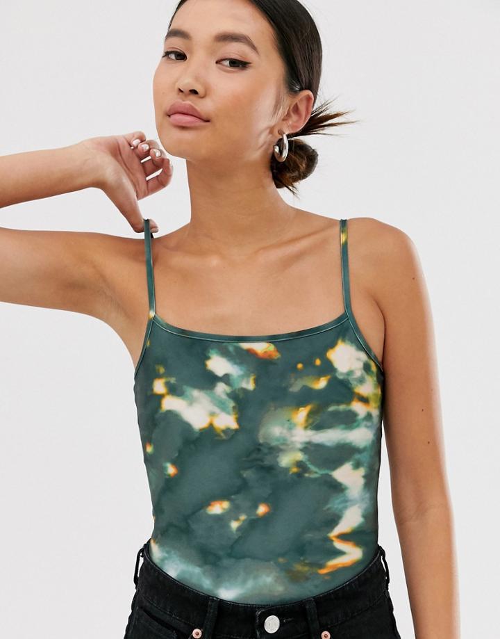 Monki Tie Dye Body In Dark Gray-multi
