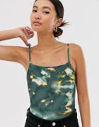 Monki Tie Dye Body In Dark Gray-multi