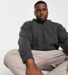 Only & Sons Plus Washed Oversized Sweatshirt With High Neck In Black