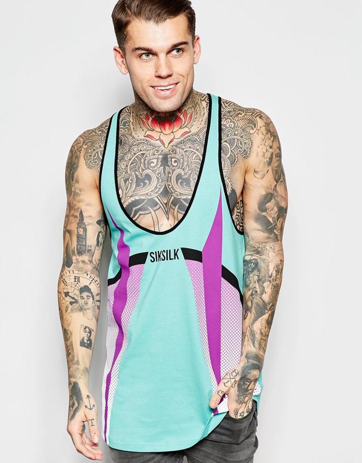 Siksilk Tank With Retro Print - Teal