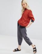 Native Youth Oversized Pants With Turn Ups - Gray