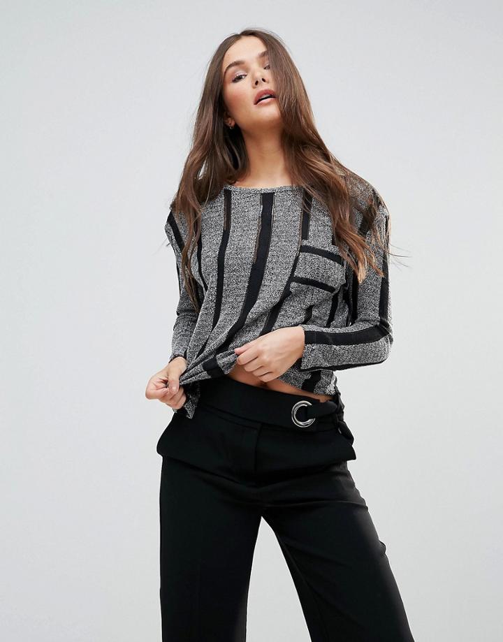 Rage Stripe Sweater - Gray