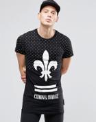 Criminal Damage Polka Dot T-shirt - Black