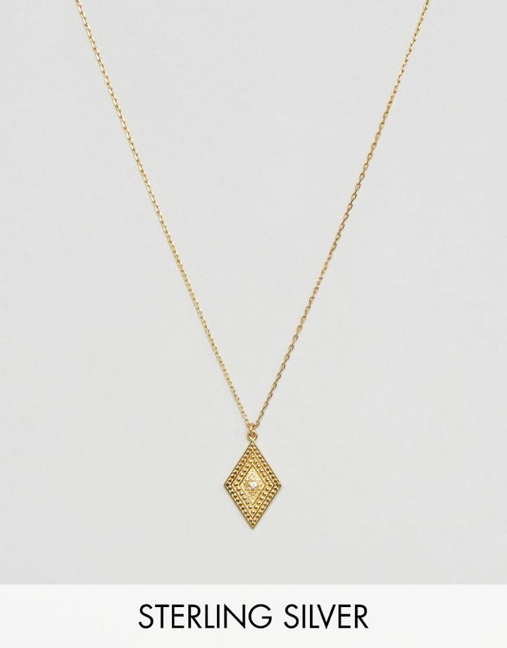Carrie Elizabeth 14k Gold Vermeil Diamond Set Geo-tribal Pendant Necklace - Gold