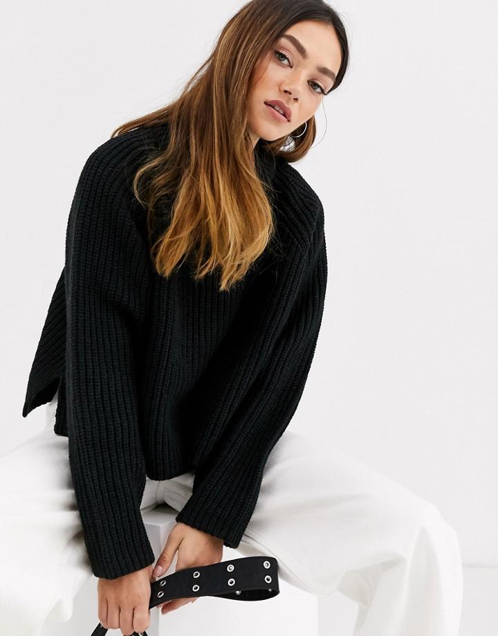 Weekday Cassandra Sweater In Black