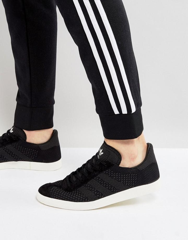 Adidas Originals Gazelle Primeknit Sneakers In Black Bz0003 - Black