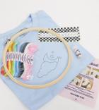 Daisy Street Relaxed T-shirt With Sun And Moon Diy Embroidery Kit-blues