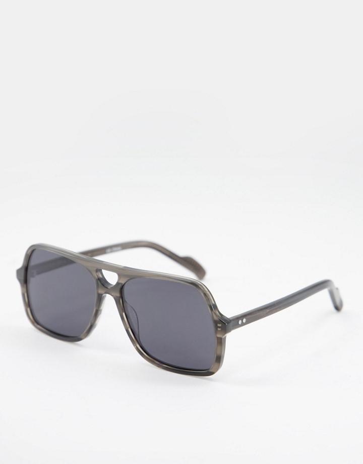 Spitfire Cut Thirty Three Oversized Aviator Sunglasses In Marble Gray