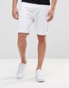 Pull & Bear Denim Shorts In White - White