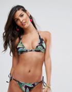 Asos Mix & Match Tropical Pop Print Triangle Bikini Top - Multi