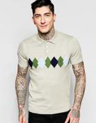 Original Penguin Argyle Polo Sweater - Gray
