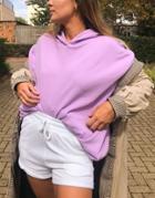 Asos Design Super Oversized Cocoon Hoodie With Side Pockets In Lilac-purple