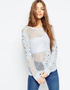 Asos Hand Crochet Sweater - Pale Blue