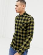 D-struct Twin Pocket Buffalo Gingham Flannel Shirt - Green