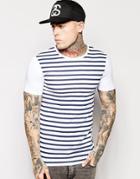 Asos Extreme Fitted Fit T-shirt With Breton Stripe - White