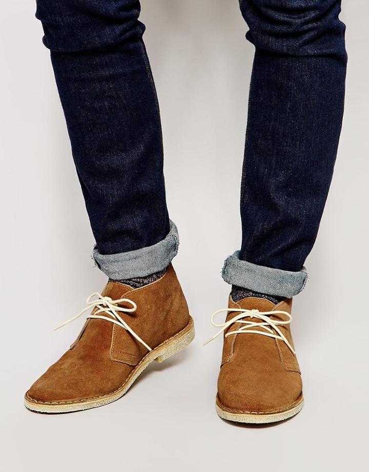 Asos Desert Boots In Tan Suede - Tan