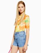 Topshop Premium Recycled Cotton Blend Mom Denim Shorts In Mid Wash Blue-blues