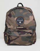 Napapijri Voyage Logo Backpack In Khaki Camo - Green