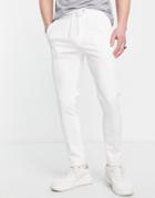 Asos Design Skinny Smart Sweatpants In White Texture