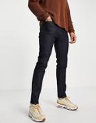 Selected Homme Organic Cotton Slim Rinse Leon Jeans In Dark Blue-blues