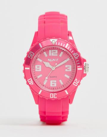 Neont Silicon Hot Pink Strap Watch - Pink