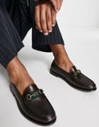 Walk London Riva Trim Loafers In Brown