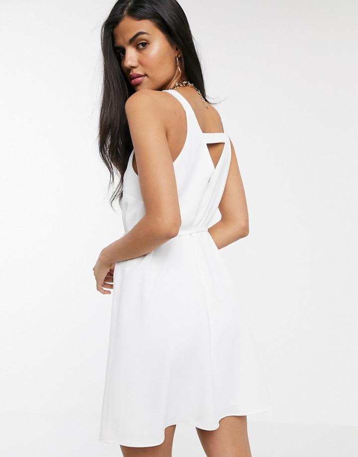 River Island Swing Dress In White-black