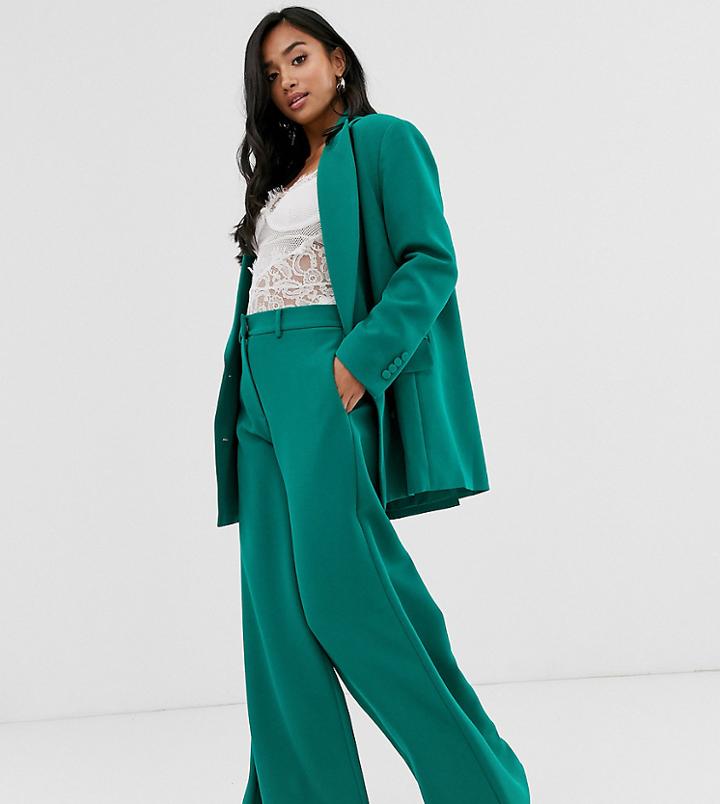 Asos Edition Petite Wide Leg Pants - Green